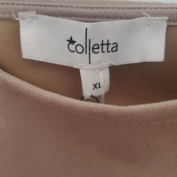 Southwestern Fall Poncho Women's Size XL Fringed Trim Neutral Faux Suede Boho - Picture 11 of 13